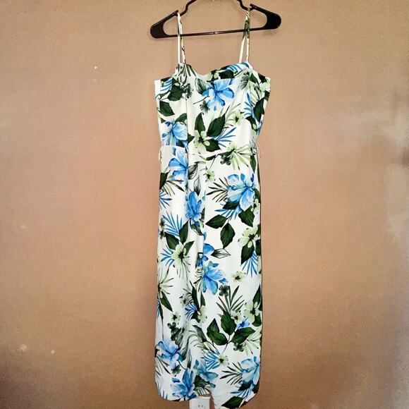 Banana Republic Women's Blue White Floral Romper Dress - Size 10 - Picture 6 of 12